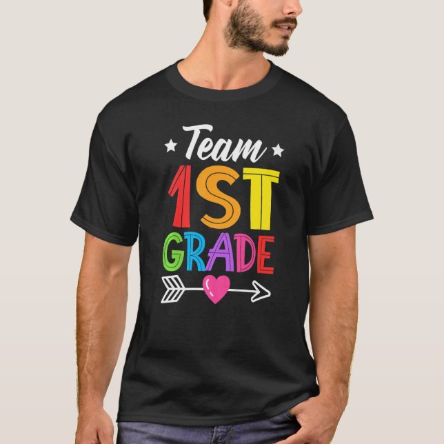 Camiseta Team 1st Grade Teacher Student Kid Back To School  (Anverso)