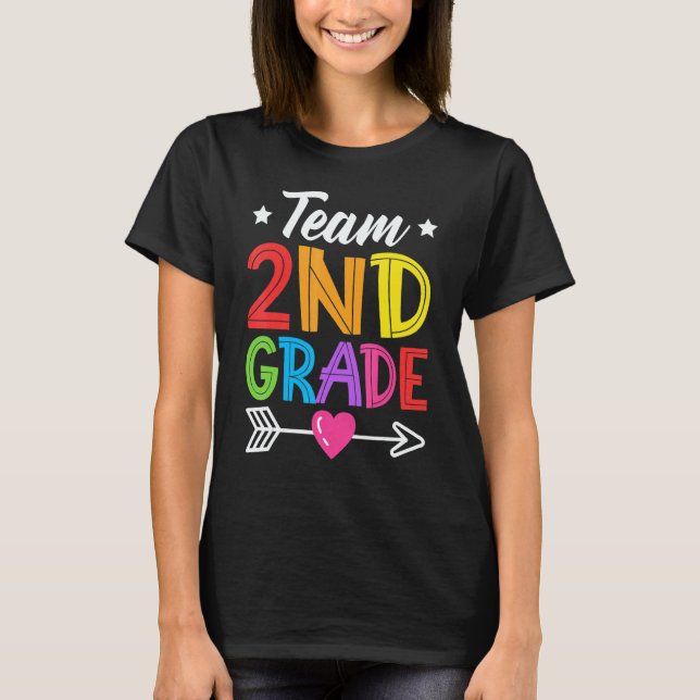 Camiseta Team 2nd Grade Teacher Student Kid Back To School  (Anverso)