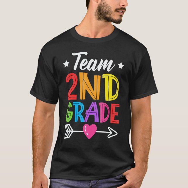 Camiseta Team 2nd Grade Teacher Student Kid Back To School  (Anverso)