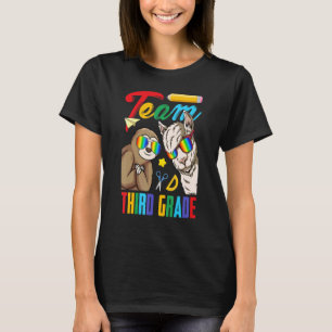 Camiseta Team 3rd Grade Sloth With Llama First Day Of Schoo