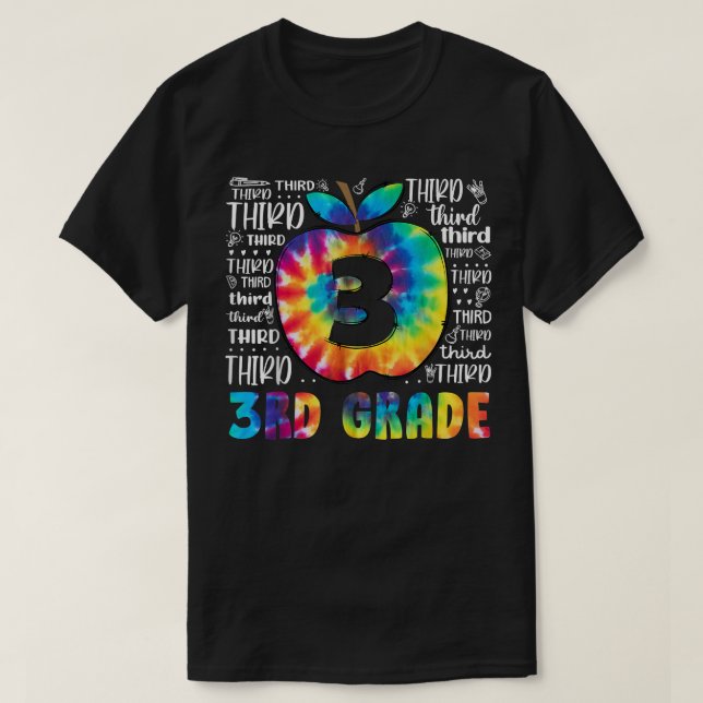 Camiseta Team 3rd Grade Typography Tie Dye Back To School T (Diseño del anverso)