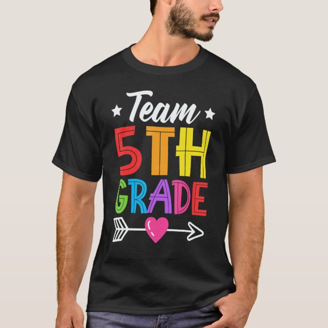 Camiseta Team 5th Grade Teacher Student Kid Back To School  (Anverso)