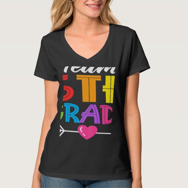 Camiseta Team 5th Grade Teacher Student Kid Back To School  (Anverso)