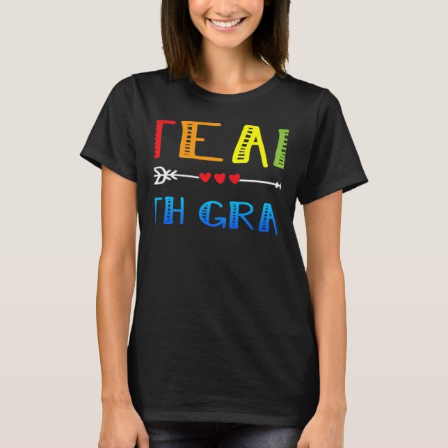 Camiseta team 7th grade heart back to school teacher cute a (Anverso)