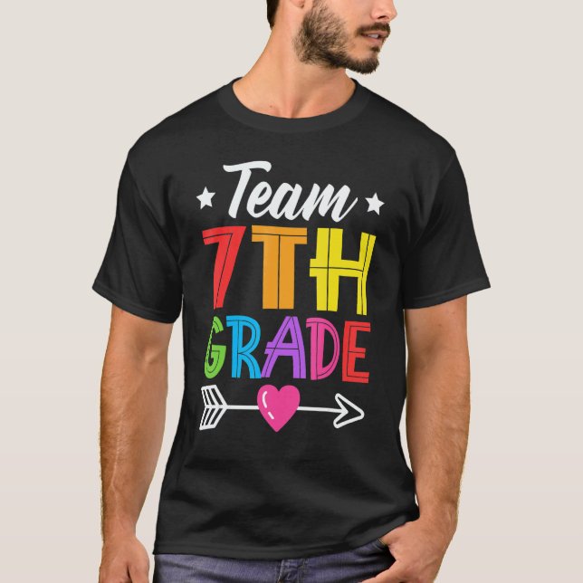 Camiseta Team 7th Grade Teacher Student Kid Back To School  (Anverso)