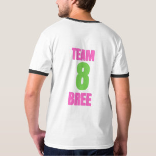 Camiseta Team 8 Bree, Cute Rosa Verde Camiseta de