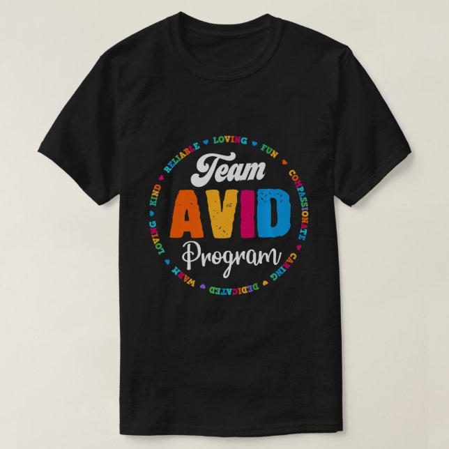 Camiseta Team AVID Program Educator Teacher Appreciation Gr (Diseño del anverso)