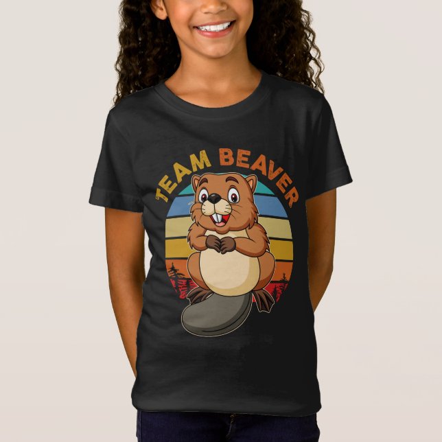 Camiseta Team Beaver Retro Sunset Beavers Lover (Anverso)