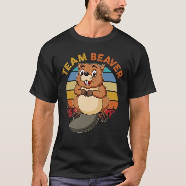 Camiseta Team Beaver Retro Sunset Beavers Lover (Anverso)
