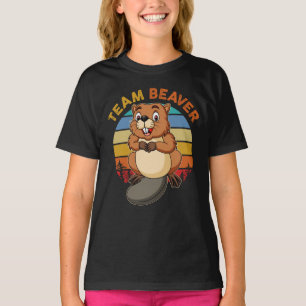 Camiseta Team Beaver Retro Sunset Beavers Lover