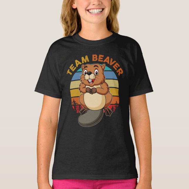 Camiseta Team Beaver Retro Sunset Beavers Lover (Anverso)
