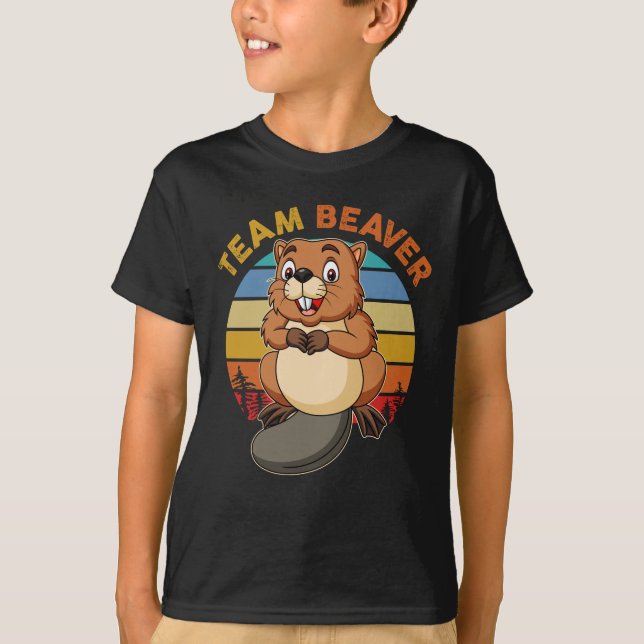 Camiseta Team Beaver Retro Sunset Beavers Lover (Anverso)