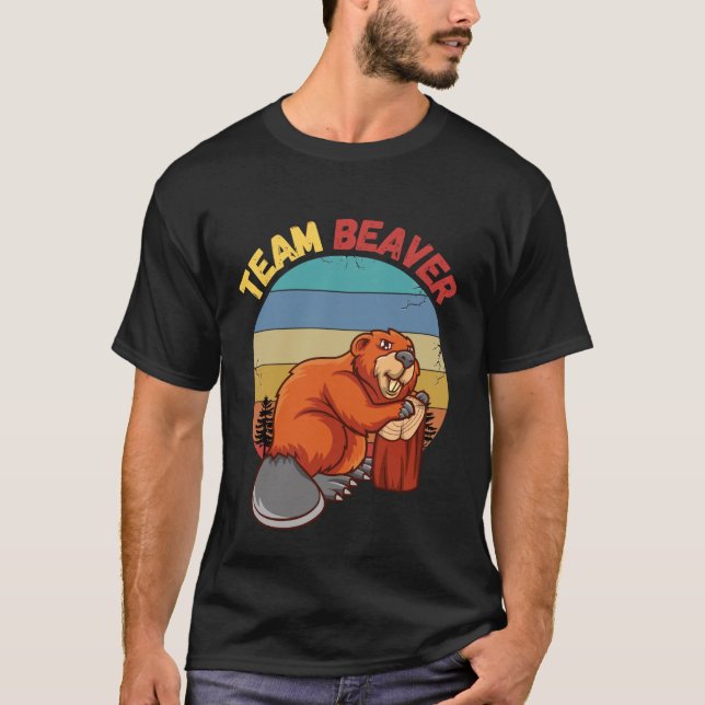 Camiseta Team Beaver Retro Sunset Beavers Lover (Anverso)