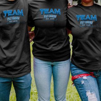 Camiseta Team Blue Family Name Custom Sports Simple Black