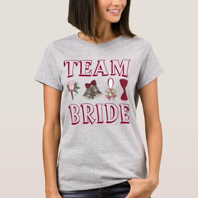 Camiseta TEAM BRIDE Boda Bridesmaid Bria Party Tee (Anverso)