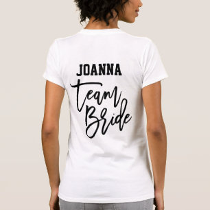 Camiseta Team Bride cita simple Maid of Honor Monograma