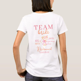 Camiseta  TEAM BRIDE! Coctail Bachelorette Party