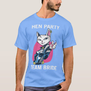 Camiseta Team Bride Party Cat Girl Hen Party Premium 