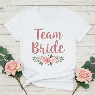 Camiseta Team Bride T-Shirt for Bridesmaids with Pink