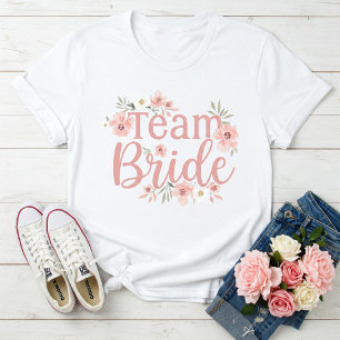 Camiseta Team Bride T-Shirt for Bridesmaids with Pink