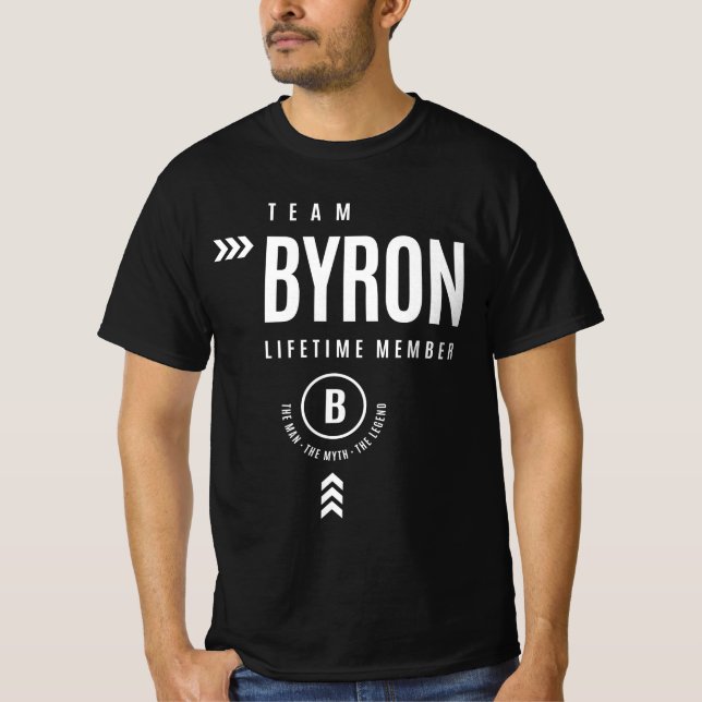 Camiseta Team Byron Lifetime Member Personalized Name (Anverso)
