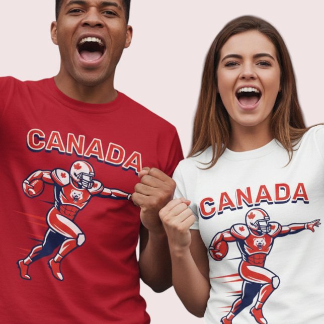 Camiseta Team Canada Football Dynamic Patriotic Athlete Art (Use Personalized to change color/font.
Choose a color that matches the background color of shirt)