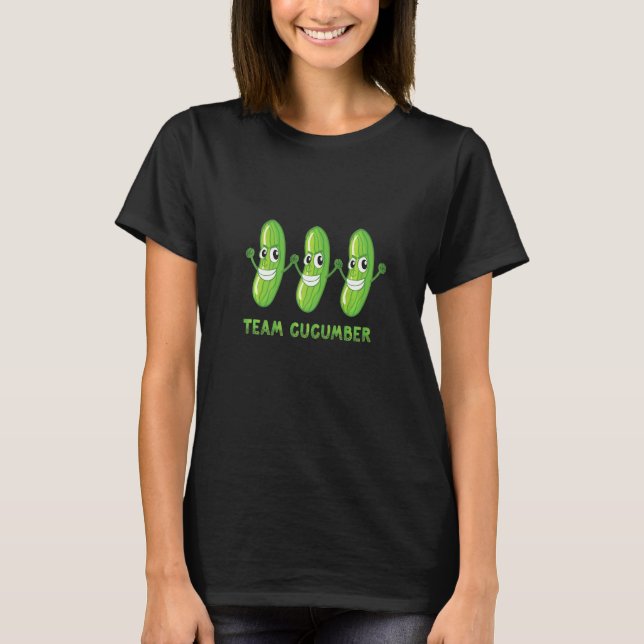 Camiseta Team Cucumber Vegetarian Vegetable Veggies Vegan (Anverso)