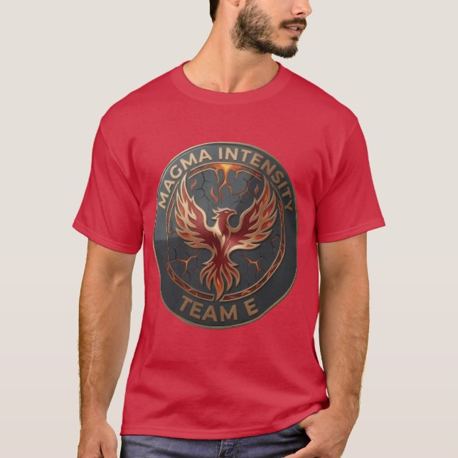 Camiseta Team E – MAGMA INTENSITY Emblem | Fiery Power  (Anverso)
