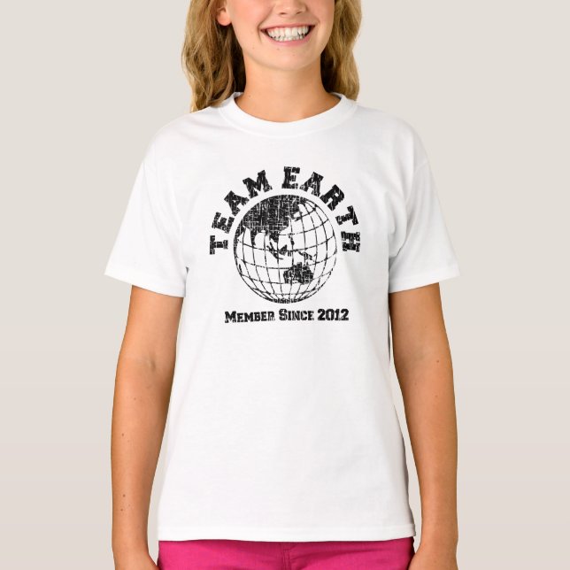 Camiseta Team Earth: Miembro desde 2012 Asia Bebé Australia (Anverso)