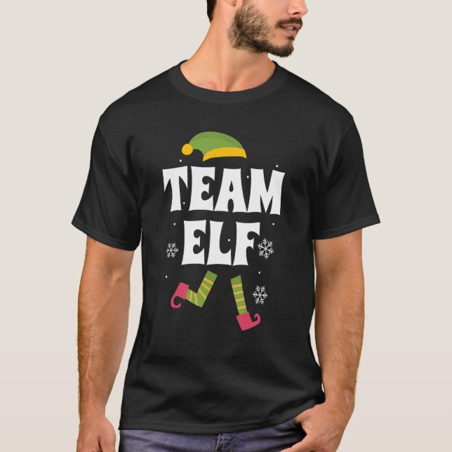 Camiseta Team Elf Family Group Matching Christmas Pajama Pa (Anverso)