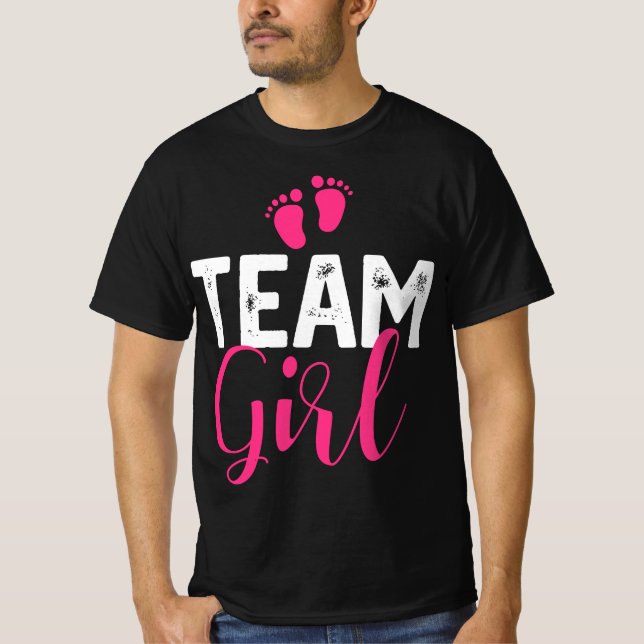Camiseta Team Girl Gender Reveal Baby Shower (Anverso)
