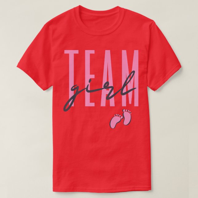 Camiseta Team Girl Gender Reveal Baby Shower Pink or Blue  (Diseño del anverso)