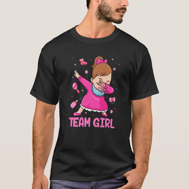 Camiseta Team Girl Pink Gender Reveal Party Baby Announceme (Anverso)