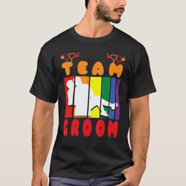 Camiseta Team Groom Husband Crew same gender love (Anverso)