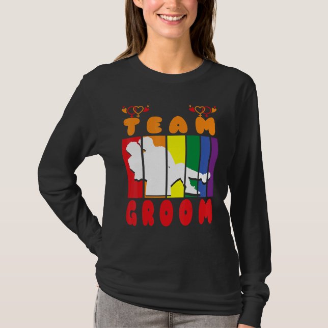 Camiseta Team Groom Husband Crew same gender love (Anverso)