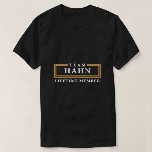 Camiseta Team Hahn Lifetime Member Surname Shirt  (Diseño del anverso)