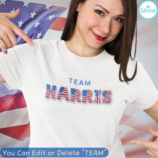 Camiseta TEAM HARRIS Kamala Harris Alfabeto globo de bander (Subido por el creador)
