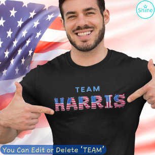 Camiseta TEAM HARRIS Kamala Harris Alfabeto globo de bander