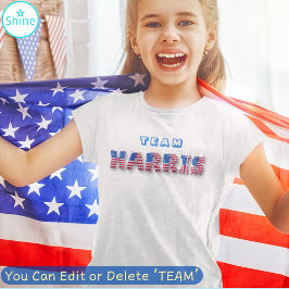 Camiseta TEAM HARRIS Kamala Harris Carta de globo de bander