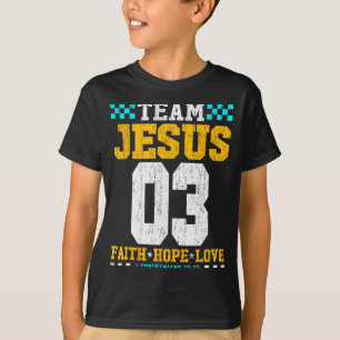 Camiseta Team Jesus 03 Fe Esperanza Amor Biblia Cristiana V