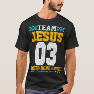 Camiseta Team Jesus 03 Fe Esperanza Amor Biblia Cristiana V