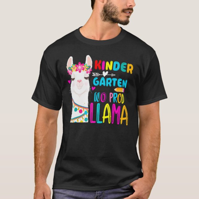 Camiseta Team Kindergarten Teacher Rainbow No Prob Llama 10 (Anverso)