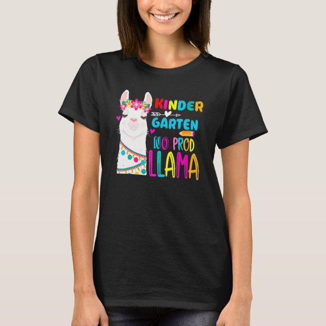 Camiseta Team Kindergarten Teacher Rainbow No Prob Llama 10 (Anverso)