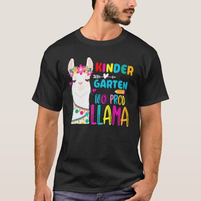 Camiseta Team Kindergarten Teacher Rainbow No Prob Llama 10 (Anverso)