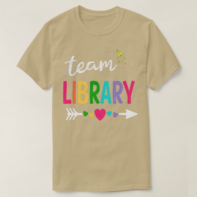 Camiseta Team Library Teacher Student Funny Back To School  (Diseño del anverso)