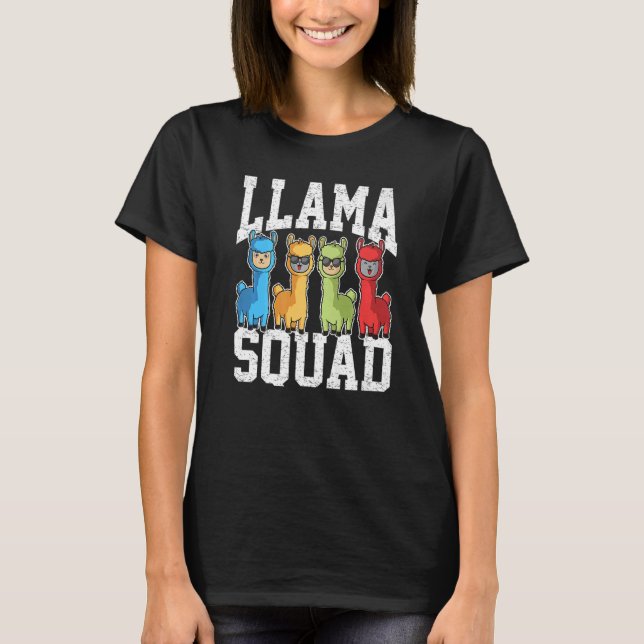 Camiseta Team Llama Squad  Animal For Men Women Fun Squad   (Anverso)