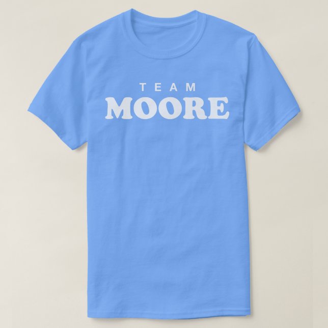 Camiseta Team Moore Personalized Surname Bride Groom Family (Diseño del anverso)