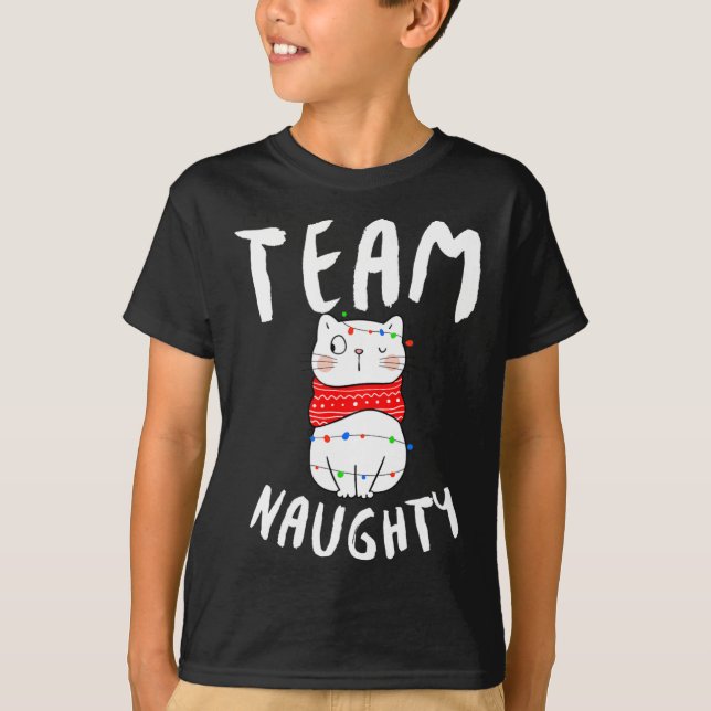 Camiseta Team Naughty Navidades familiares divertidos que c (Anverso)