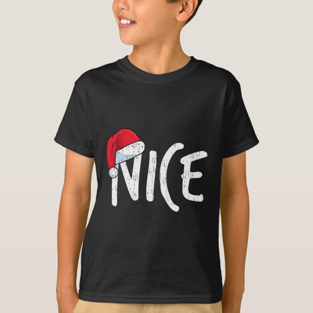 Camiseta Team Naughty Nice Funny Matando Navidades Parejas (Anverso)