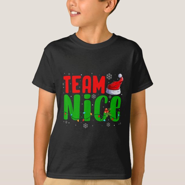 Camiseta Team Naughty Nice Santa Hat Funny Christmas Matchi (Anverso)